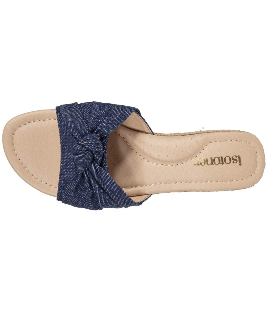 Isotoner Mules femme à talon 3 cm effet jean-2