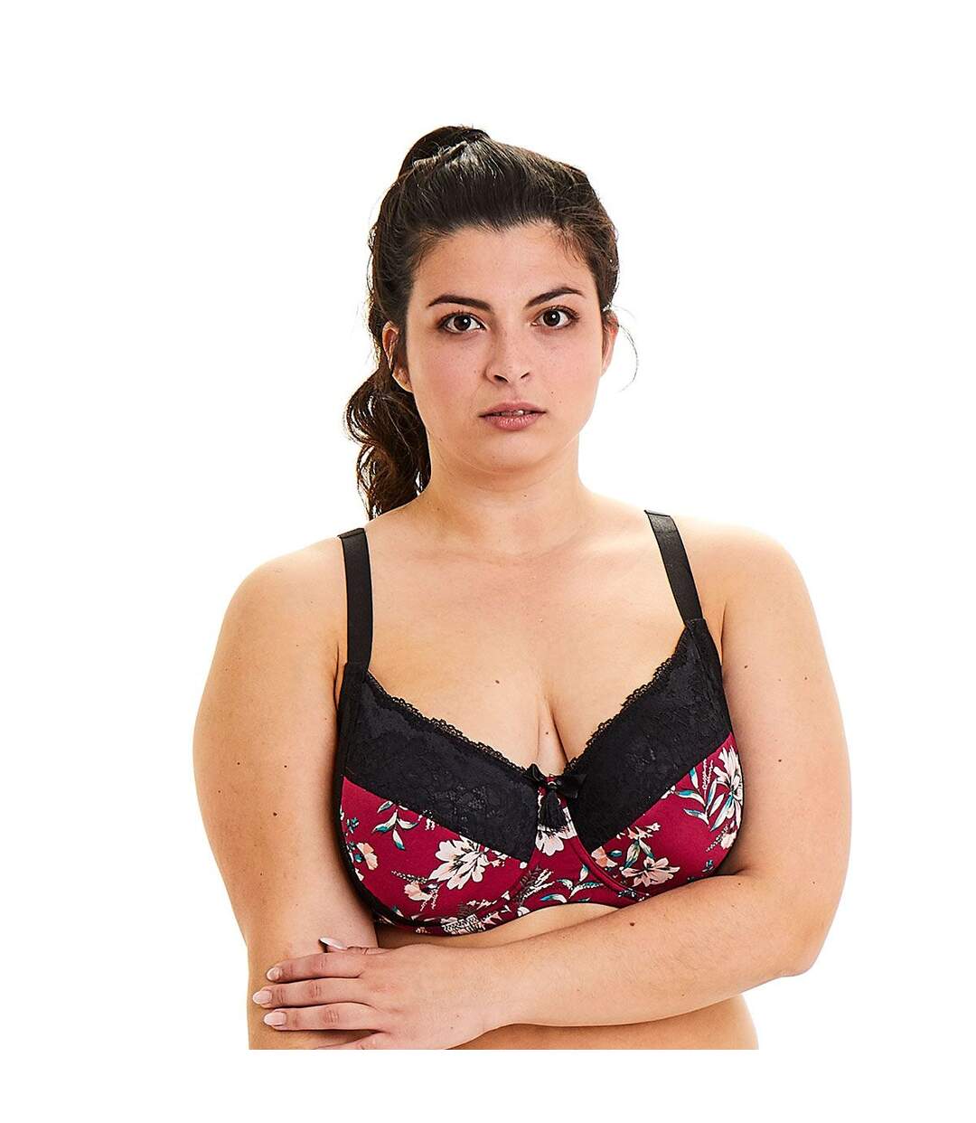 Soutien-gorge grand maintien bordeaux Pivoine