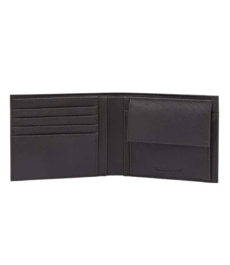 Portefeuille Motif/style Plié En 2 Taille Unique Noir Ébène Emporio Armani