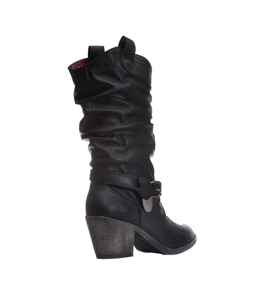 Womens/ladies Sidestep Lewis Faux Leather Boots Black Rocket Dog-4