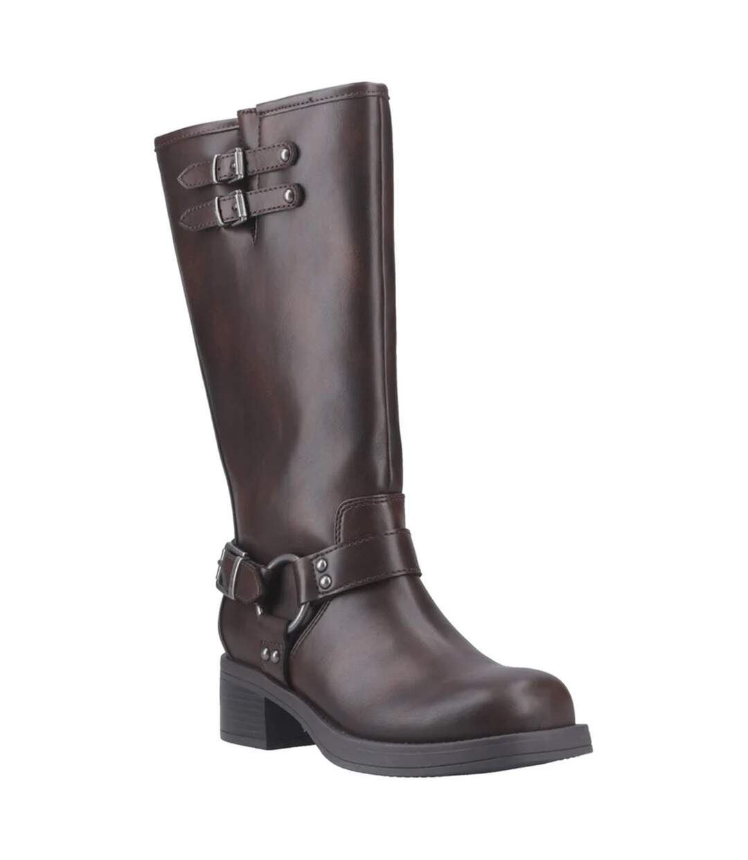 Womens/ladies Nash Tall Biker Boots Brown Rocket Dog-1
