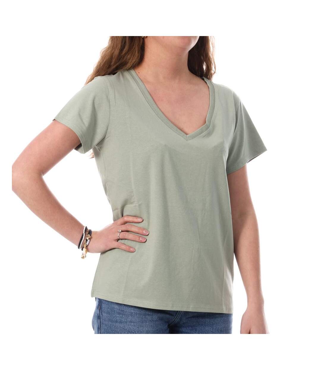T-shirt vert femme teddy smith mia-1