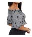 Womens/ladies Anglaise Gingham Puff Sleeve Top Black White Brave Soul-3