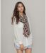 Echarpe Femmes en Coton et Viscose Taupe à  Motifs Graphiques-4