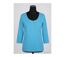 MAYFLOWER DIMITRI1 - Tee-shirt manches 3/4 bleu : maille flammée et confort pur coton-3
