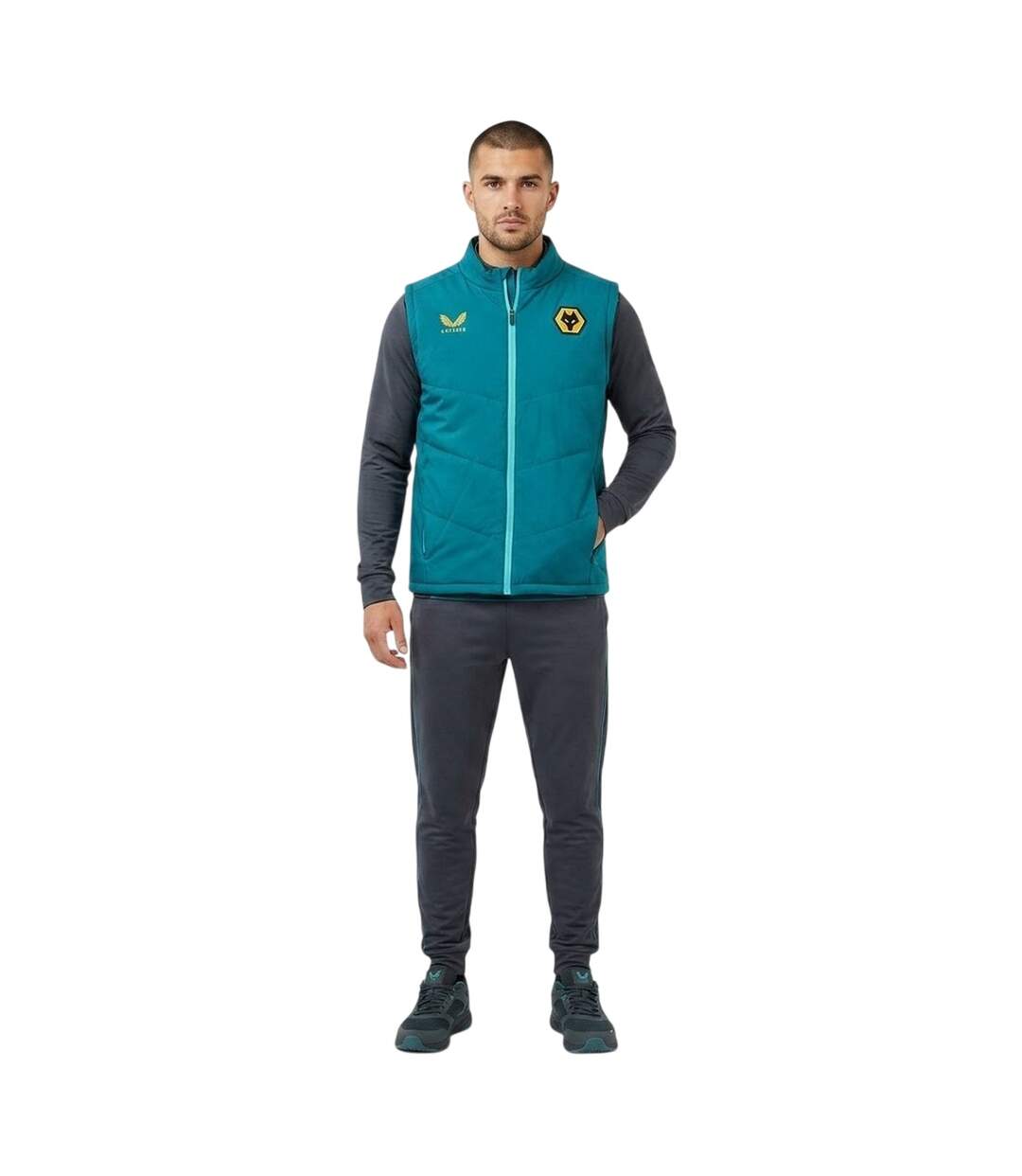 Mens Wolverhampton Wanderers Fc Gilet Bay Green Castore-1