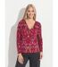 T-shirt chaud col V imprimé manches longues-1