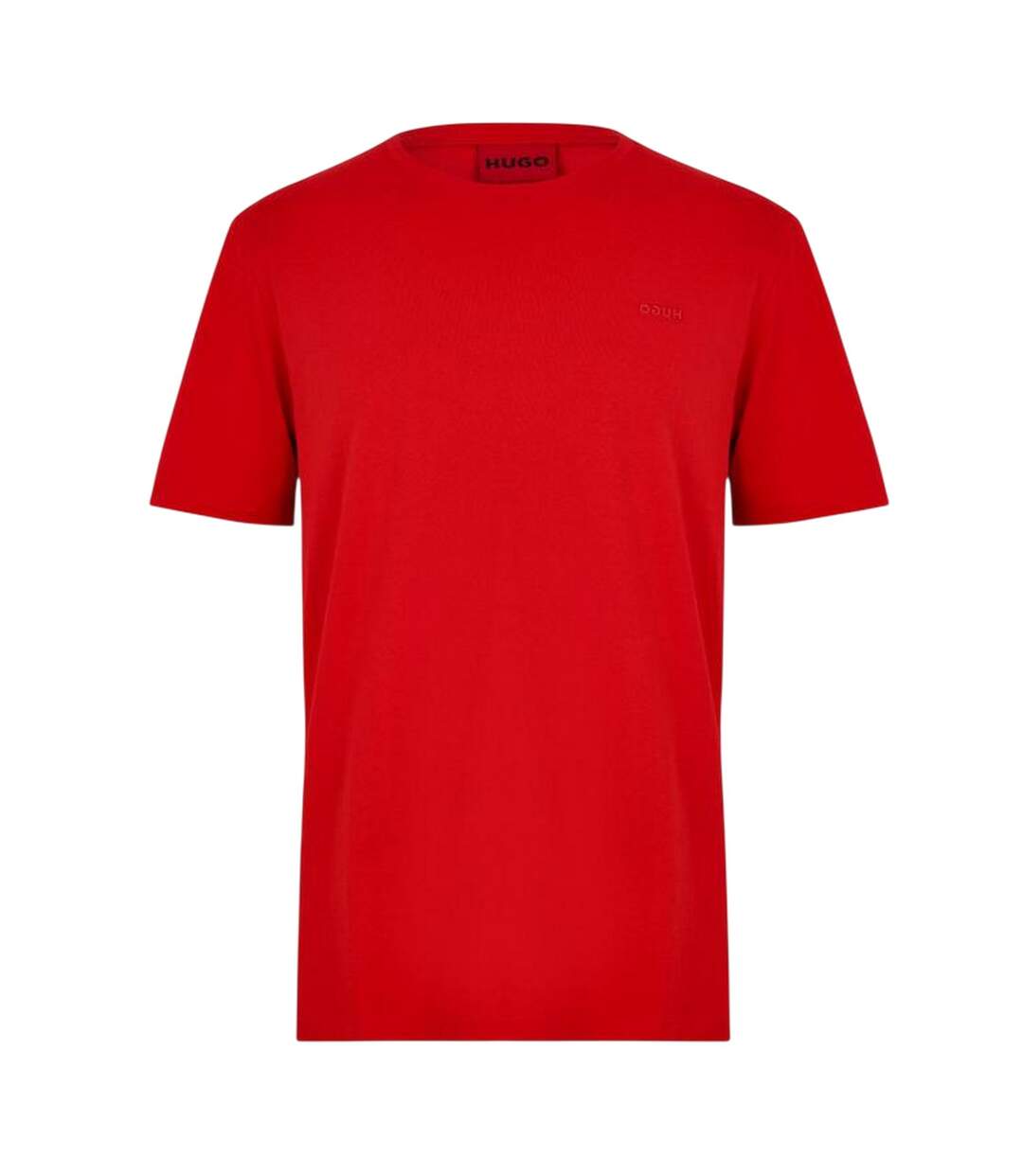 Mens Small Logo Crew Neck T-shirt Bright Red Hugo-1