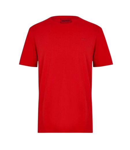 Mens Small Logo Crew Neck T-shirt Bright Red Hugo