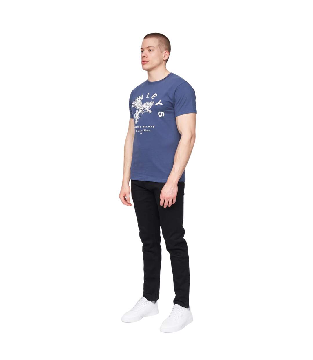 T-shirt colhen homme bleu vif Henleys-3