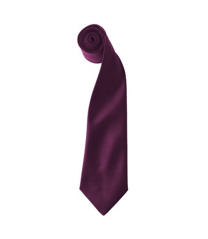 Premier Colours Mens Satin Clip Tie (Pack of 2) (Aubergine) (One size) - UTRW6940