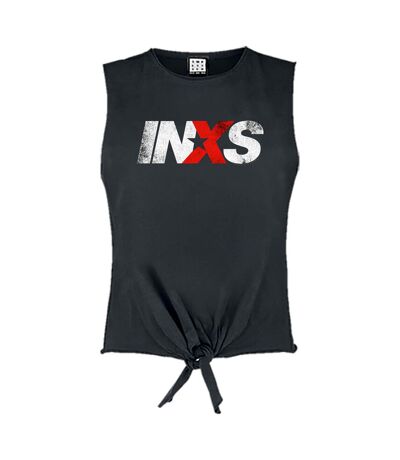 Womens/ladies Inxs Logo Sleeveless Top Charcoal Amplified