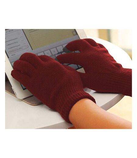 FLOSO Ladies/Womens iPhone/iPad Mobile Touch Screen Winter Magic Gloves (Oxblood)