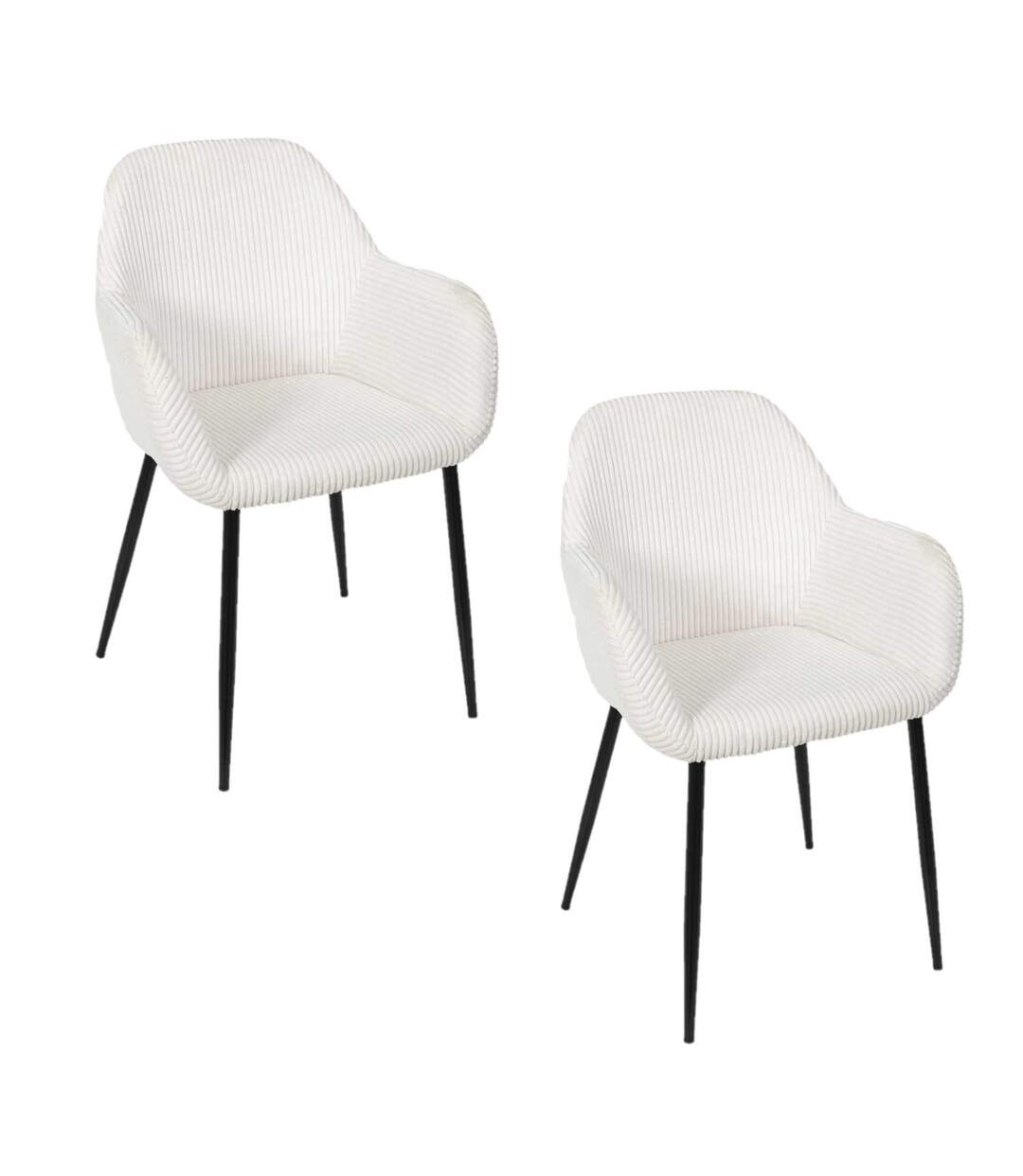 Lot de 2 fauteuils en tissu côtelé DRAMMEN-1