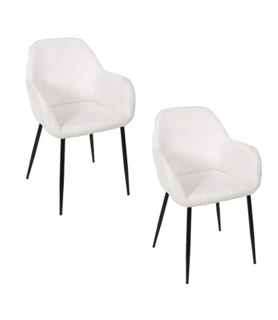 Lot de 2 fauteuils en tissu côtelé DRAMMEN