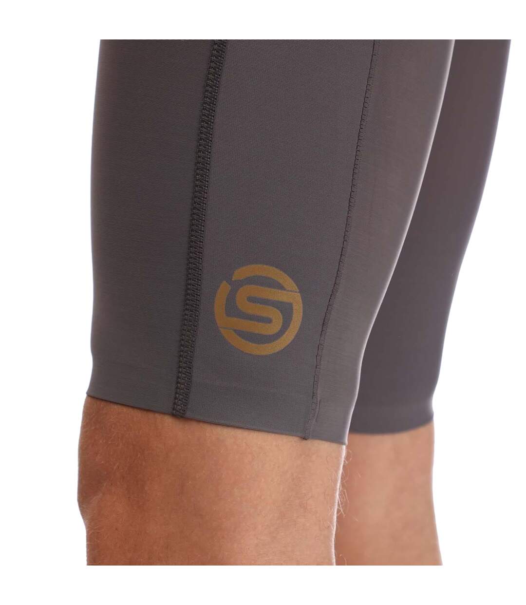 Mens Series-5 Half Length Tights Charcoal Skins-3