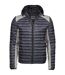 Tee Jays Mens Crossover Hooded Padded Outdoor Jacket (Space Gray/Gray Melange)