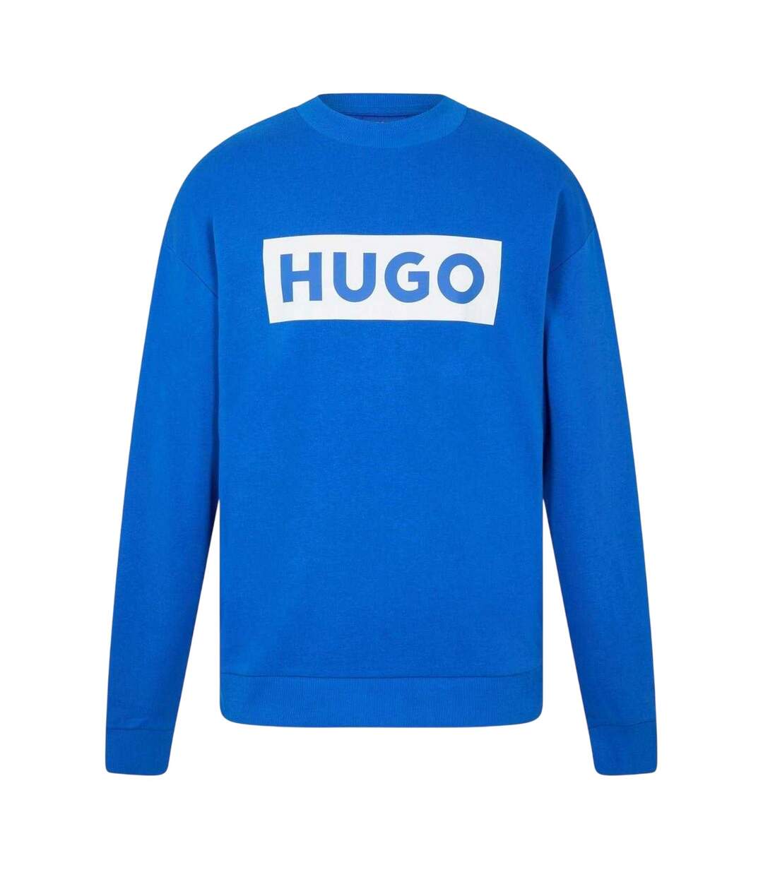 Mens Niero Box Logo Crew Neck Sweatshirt Blue Hugo-1