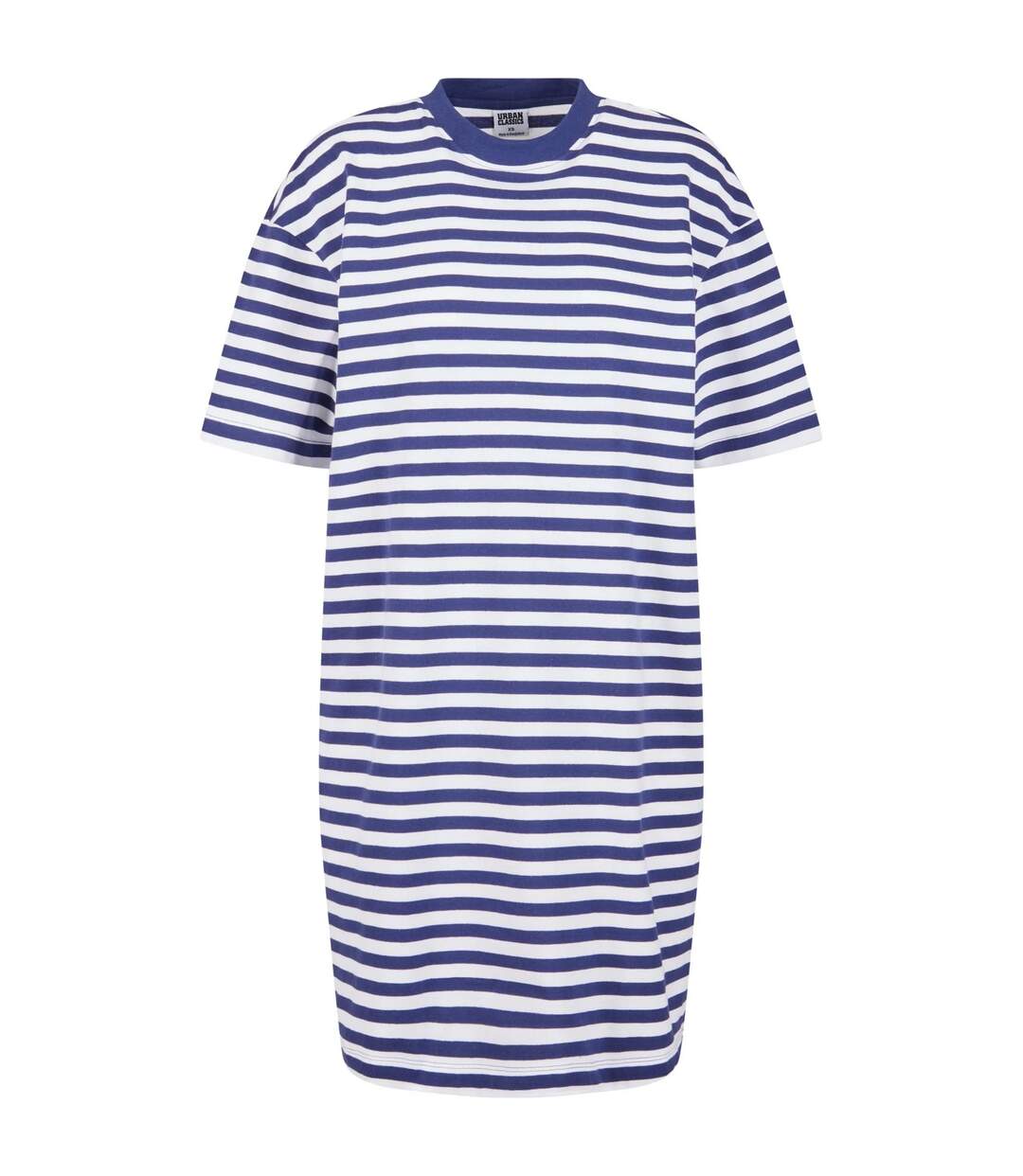 Womens/ladies Striped Oversized T-shirt Dress White Dark Blue Urban Classics-1