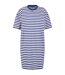 Womens/ladies Striped Oversized T-shirt Dress White Dark Blue Urban Classics-1