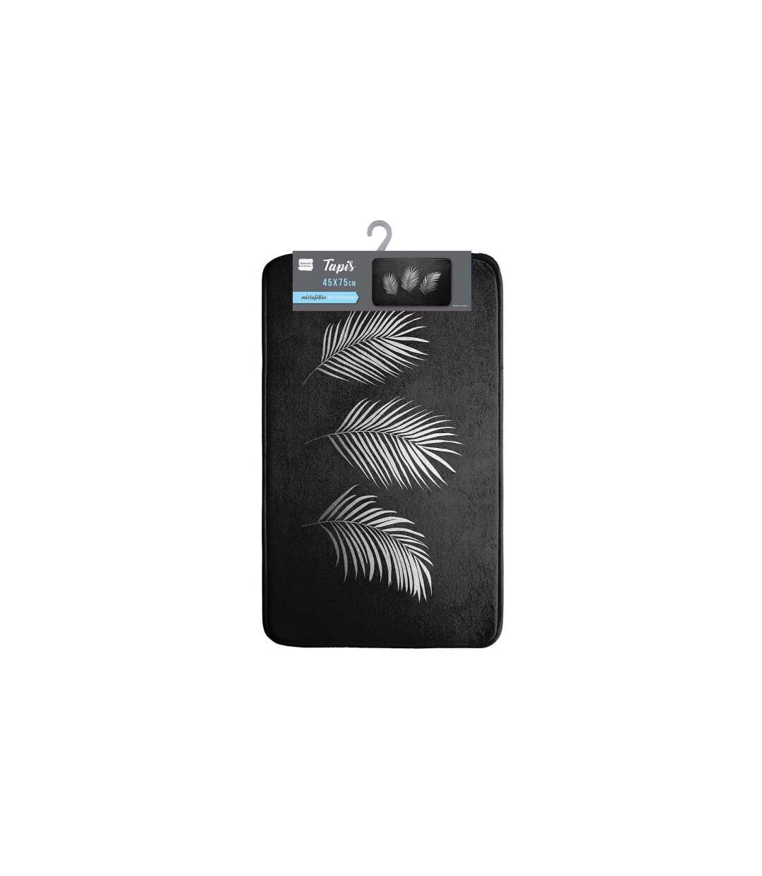 Tapis de Bain Imprimé Orbella 45x75cm Noir & Argent-3