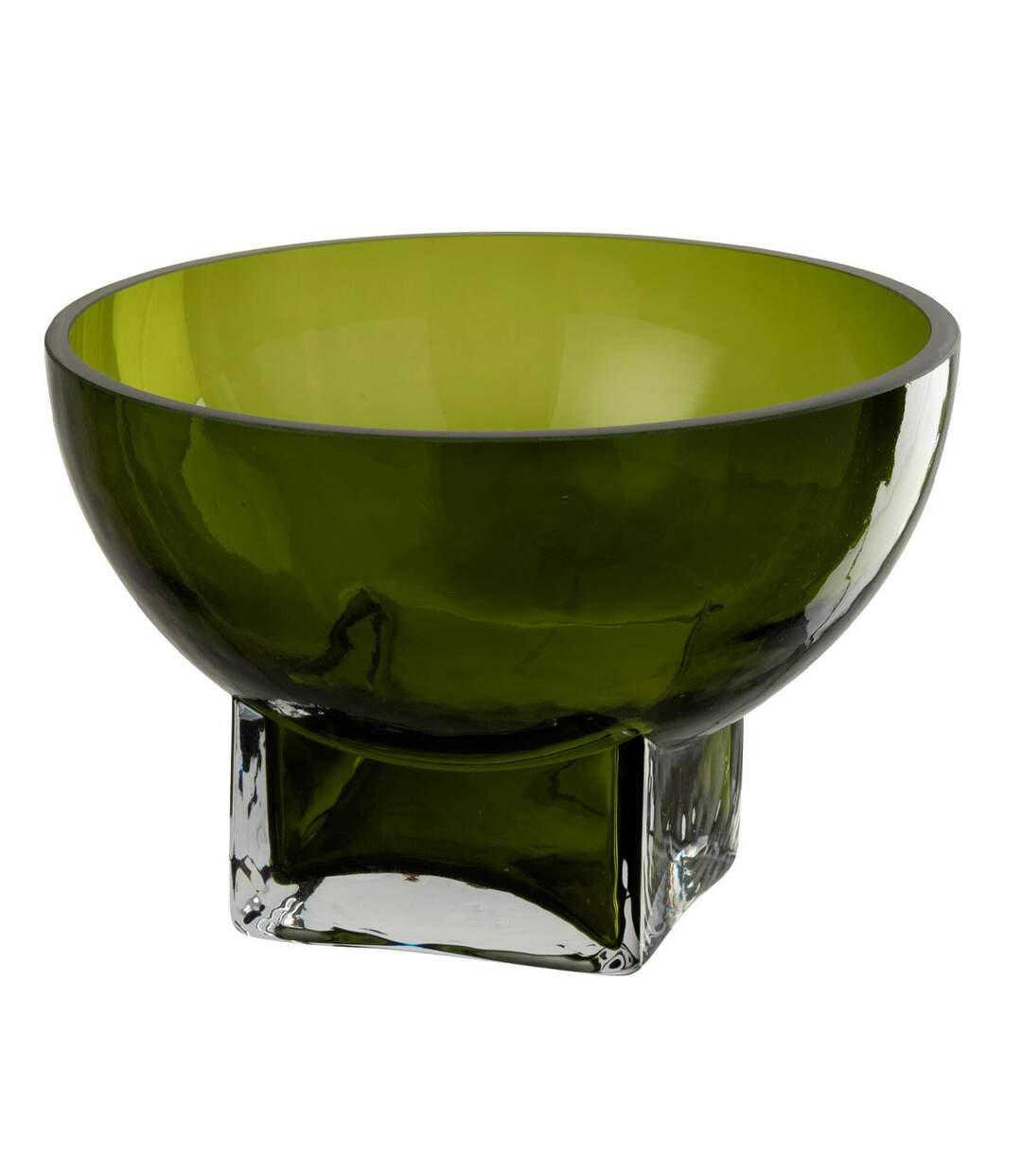 Vase Déco en Verre Carol 13cm Vert Olive-1