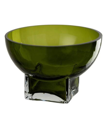 Vase Déco en Verre Carol 13cm Vert Olive