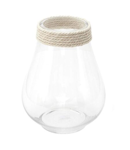 Vase Design en Verre Cordage 25cm Transparent
