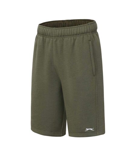 Mens Fleece Shorts Khaki Green Slazenger