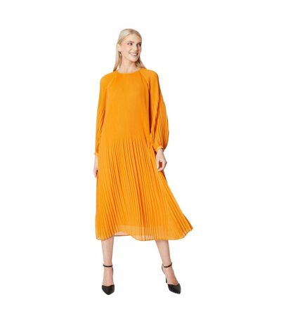 Principles Womens/Ladies Pleated Midi Dress (Ochre) - UTDH6773