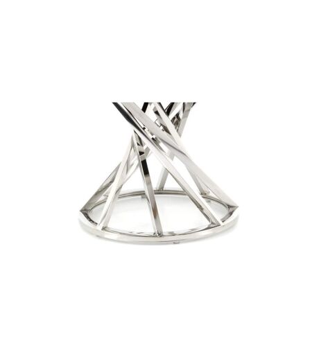 Paris Prix - Tabouret Design wesley 49cm Gris & Argent