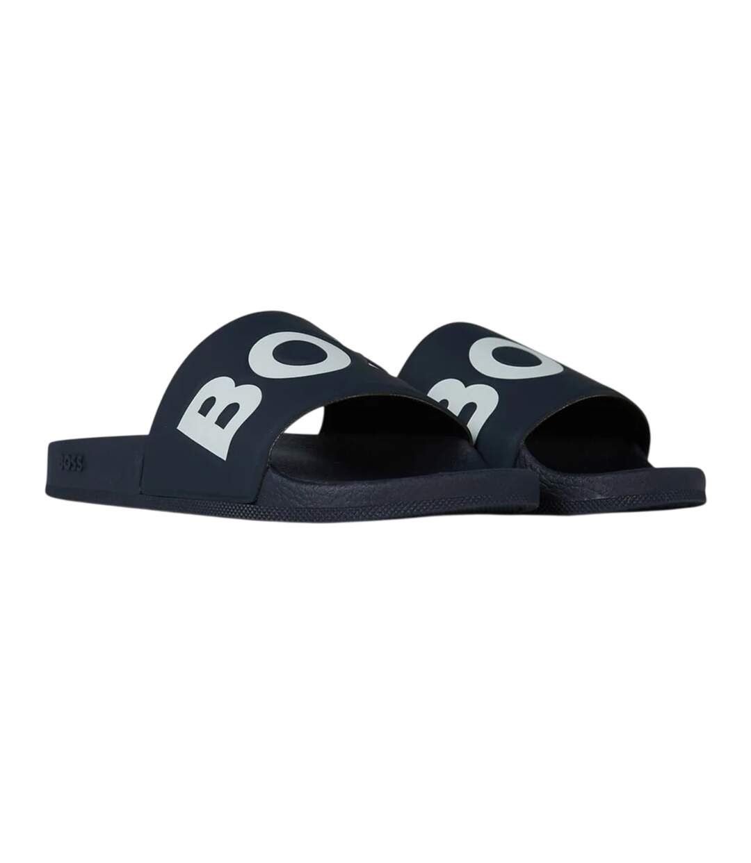 Claquettes Motif/style Logo Aryeh Homme Bleu Marine Sombre Blanc Boss-4