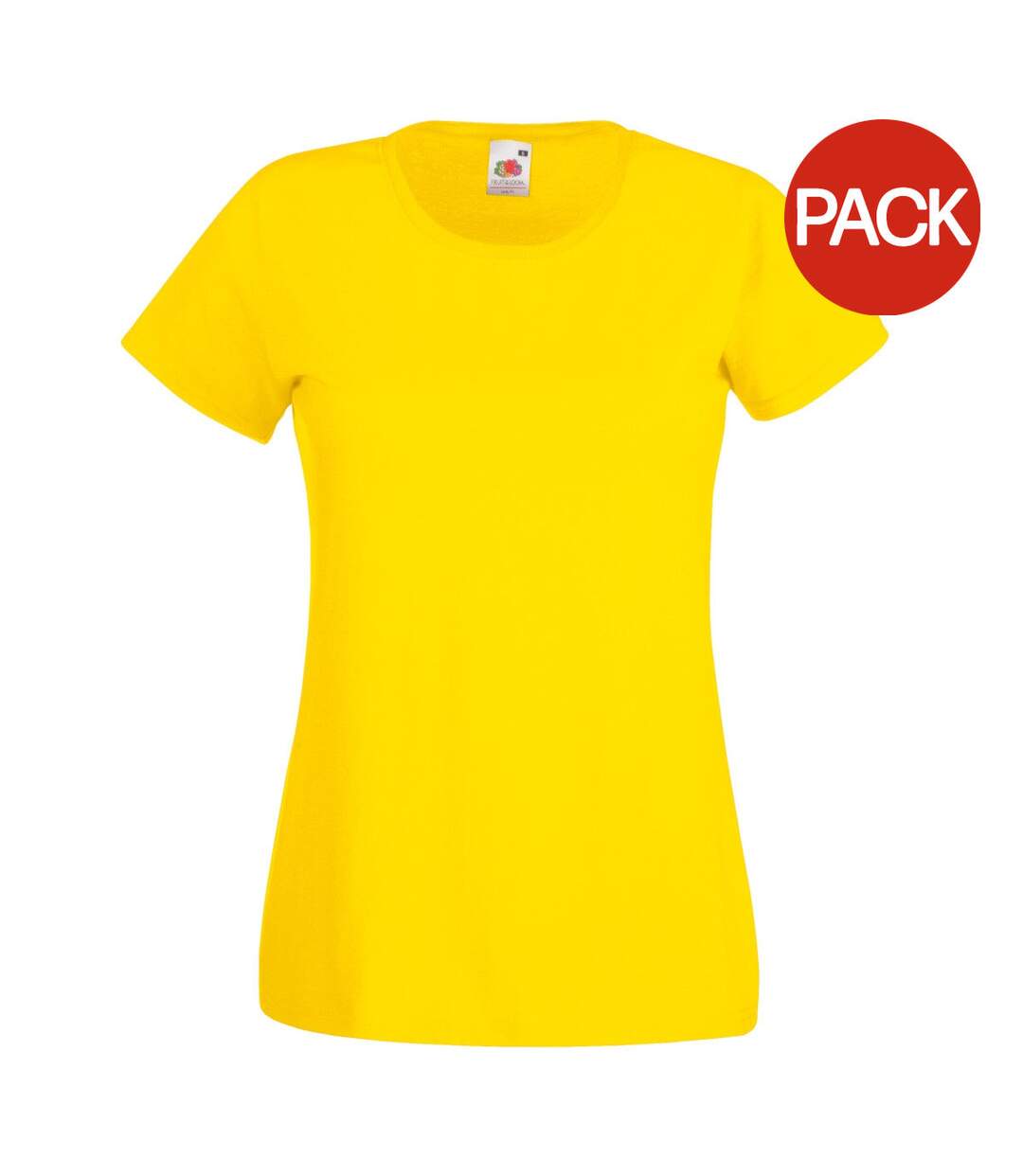 T-shirts manches courtes femmes jaune vif Fruit of the Loom-1