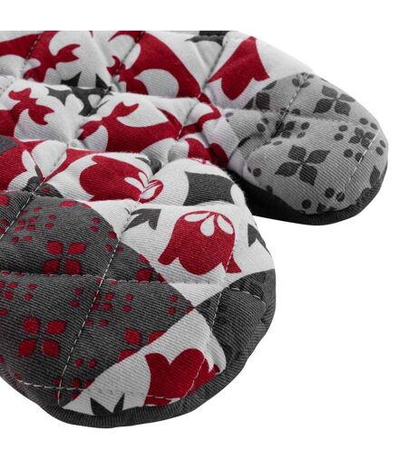 Gant de Cuisine Credence 30cm Gris & Rouge