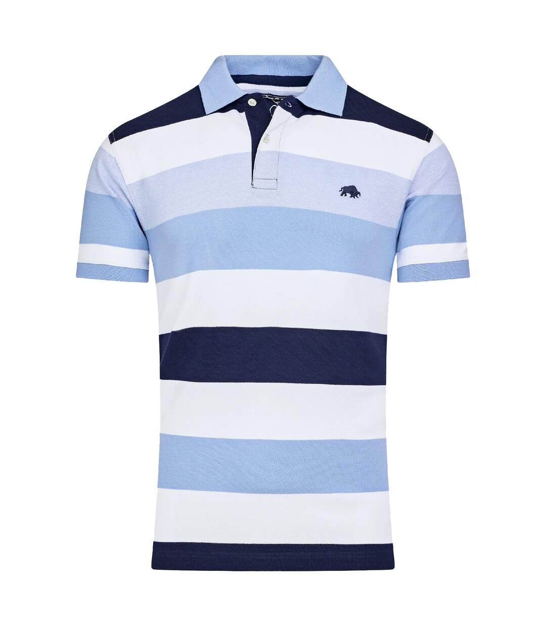 Mens Hoop Birdseye Pique Polo Shirt Sky Blue Raging Bull-1