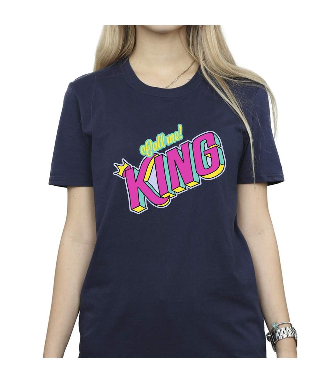 Disney Womens/Ladies The Lion King Classic King Cotton Boyfriend T-Shirt (Bleu marine) - UTBI29518-3