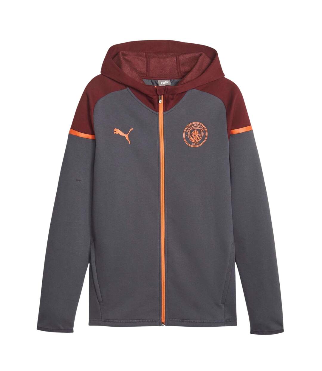 Mens Manchester City Fc Cotton Blend Hooded Jacket Grey Puma-2