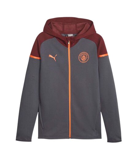 Mens Manchester City Fc Cotton Blend Hooded Jacket Grey Puma