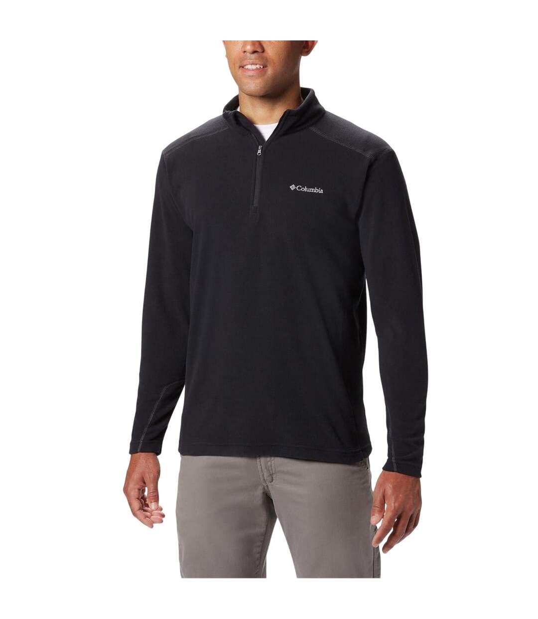 Mens Klamath Range Half Zip Fleece Top Black Columbia-1