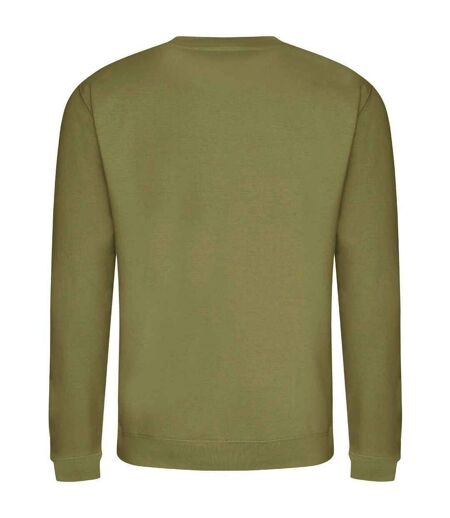 Unisex adult soft touch sweatshirt khaki green Awdis