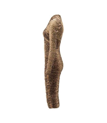 Robe Portefeuille Motif/style Imprimé Serpent Aliyah Femme Serpent Bardot