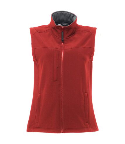 Regatta Womens/Ladies Flux Softshell Bodywarmer / Sleeveless Jacket (Water Repellent & Wind Resistant) (Classic Red) - UTRG1625