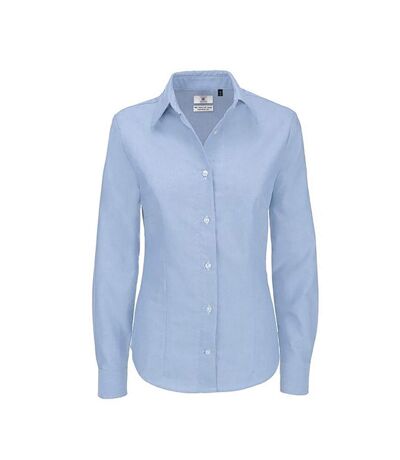 B&C Ladies Oxford Long Sleeve Shirt / Ladies Shirts & Blouses (Oxford Blue)