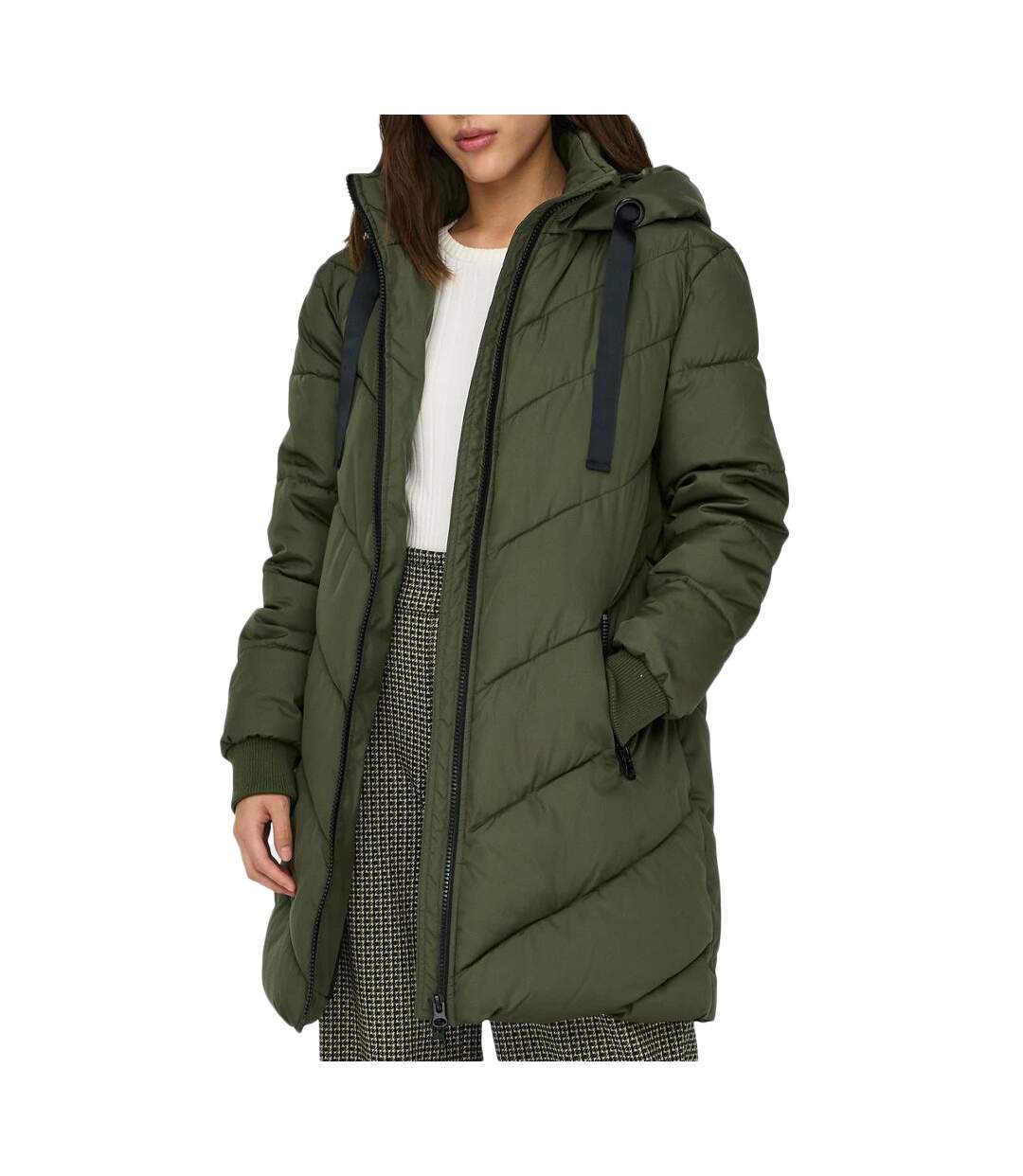 Doudoune Longue Vert Foncé Femme JDY Padded-1