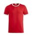 Unisex Adult Nome Ringer T-shirt Red White Clique-1