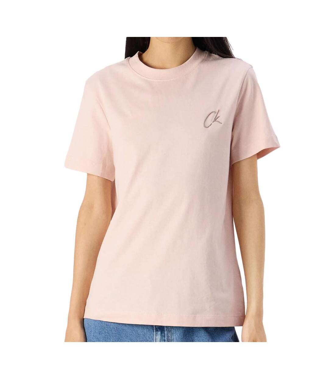 T-shirt Rose Femme Calvin Klein Jeans Embroidered - L-1