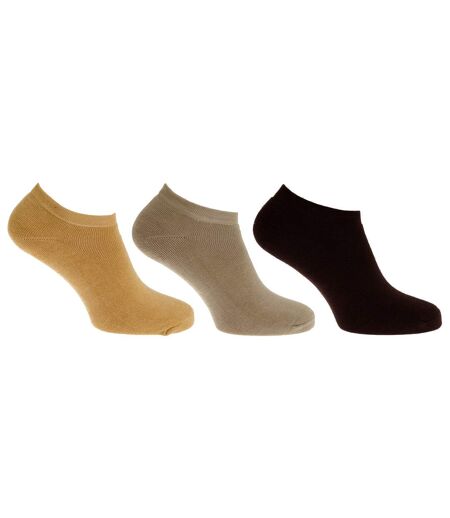 Socquettes femme marron foncé / vert / jaune foncé Universal Textiles
