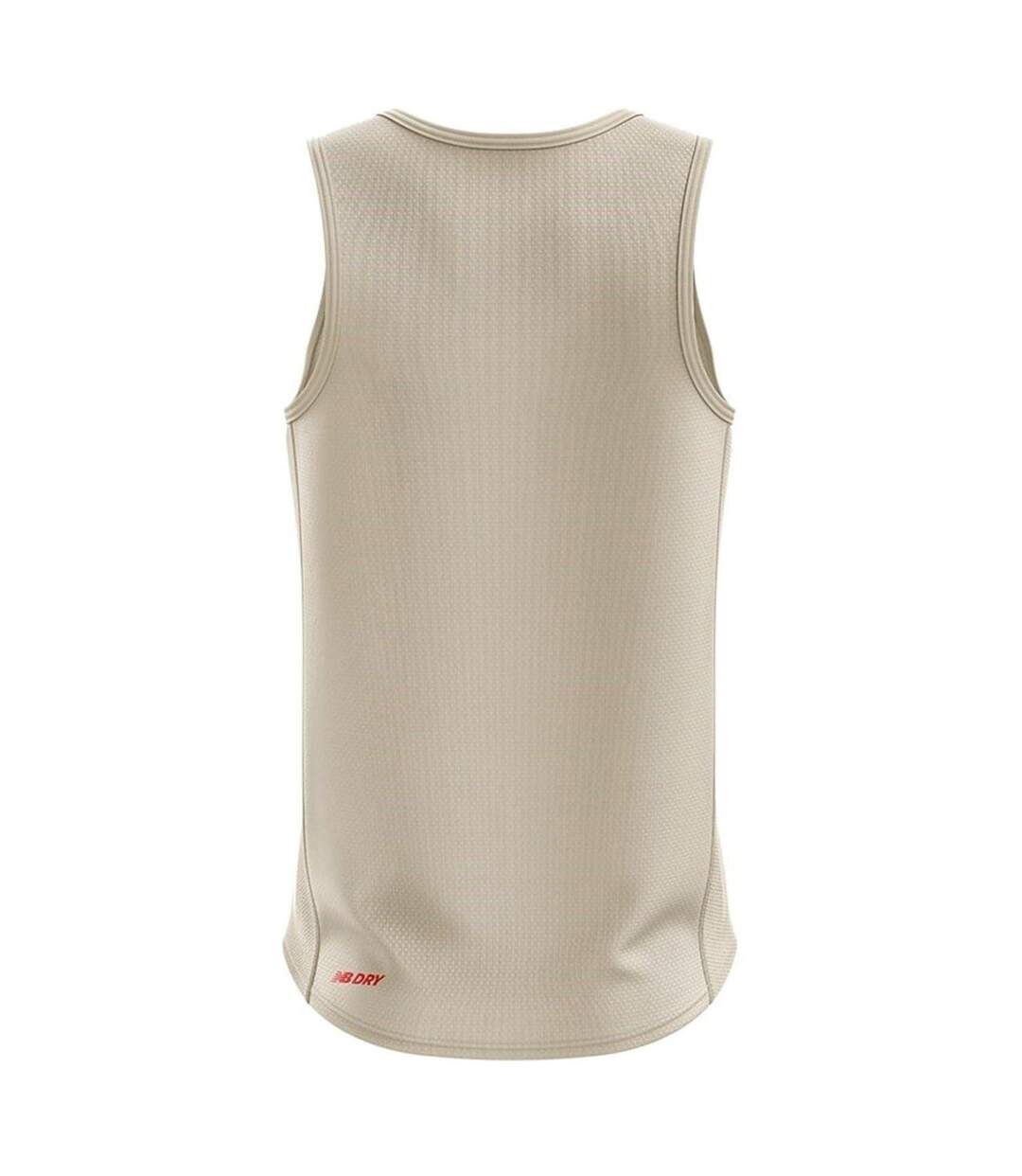 Mens V Neck Regular Tank Top Angora New Balance-2