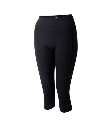 Womens/ladies Influential Ii Plain 3/4 Leggings Black Dare 2B