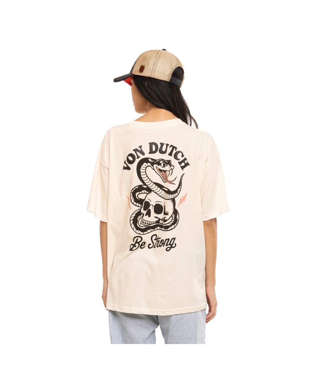 T-shirt femme loose col rond print devant et dos Snake Vondutch-3